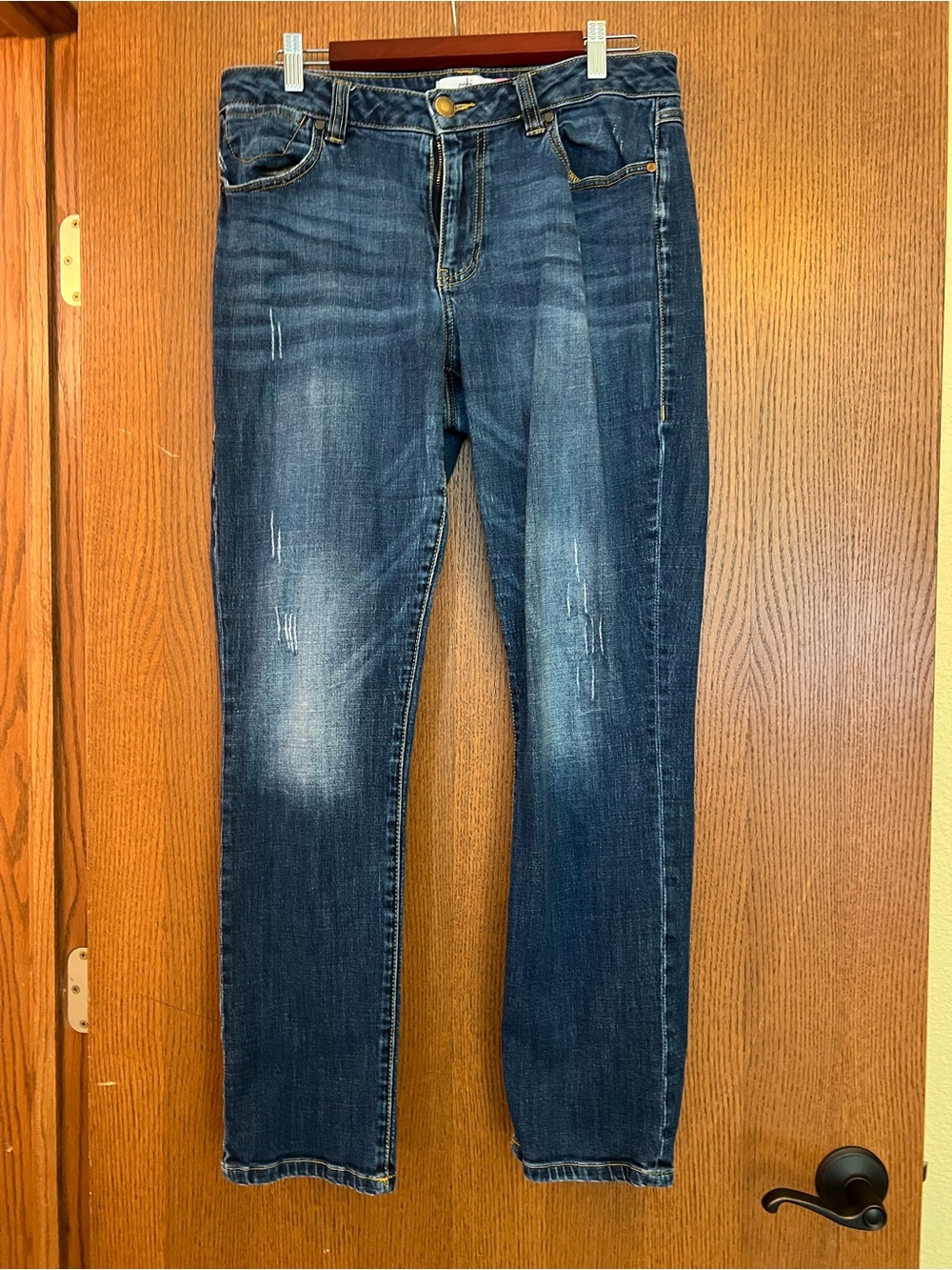 CAbi Women's Dark Blue High Straight Leg Jeans
